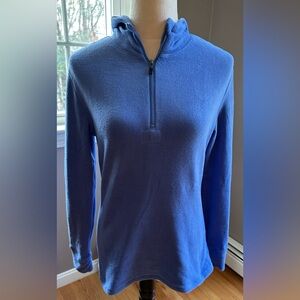 Cuddl duds hooded fleece wear with stretch, periwinkle blue, size medium.